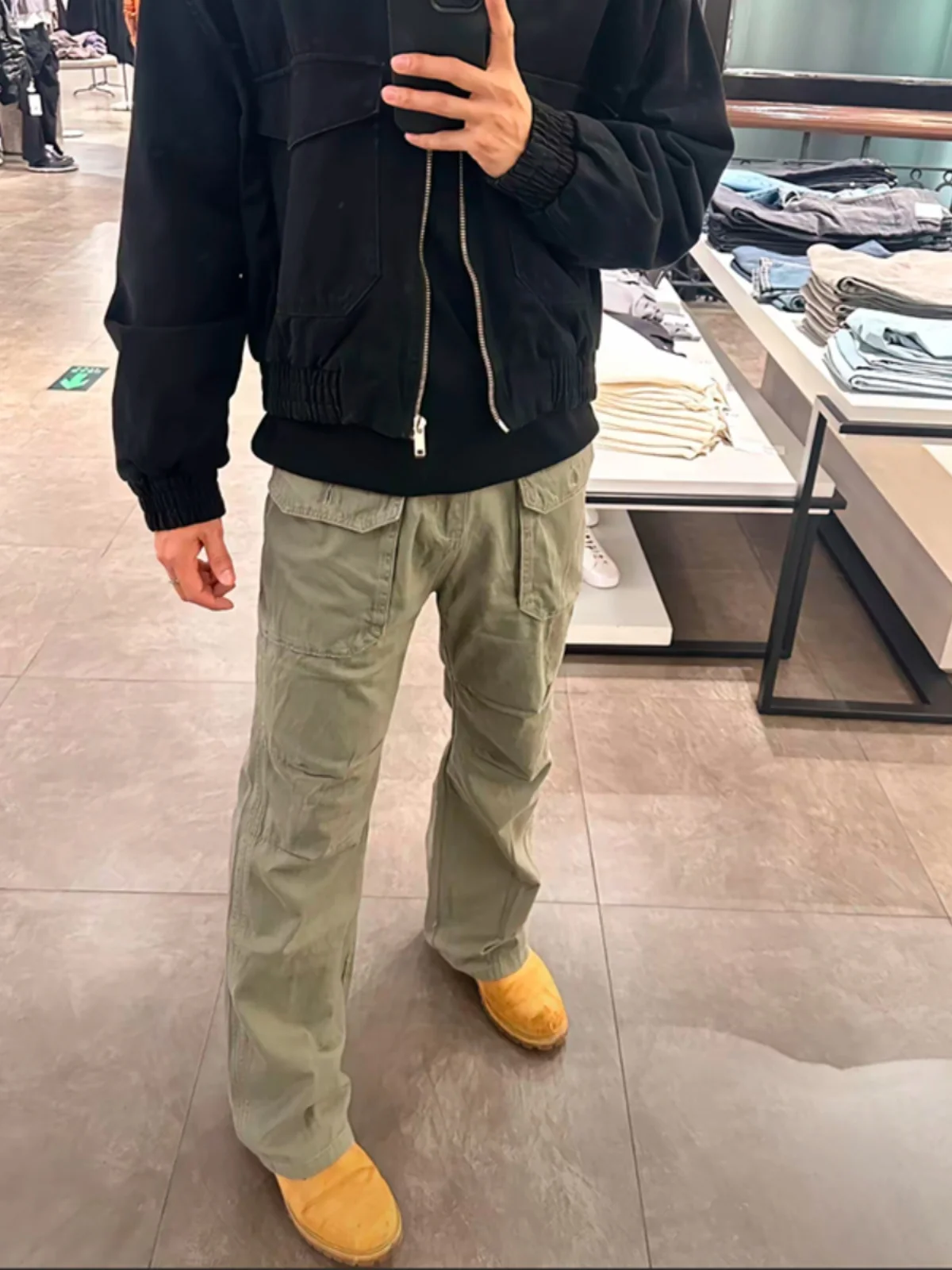 

ay een Flared Workwear Pants Men's Casual Autumn Winter American Retro Paratrooper Straight Leg Trousers CleanFit