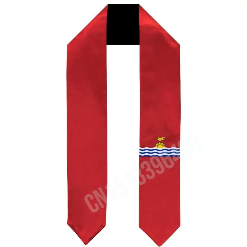 

Kiribati Flag Scarf Top Print Graduation Sash Stole International Study Abroad Adult Unisex Party Accessory