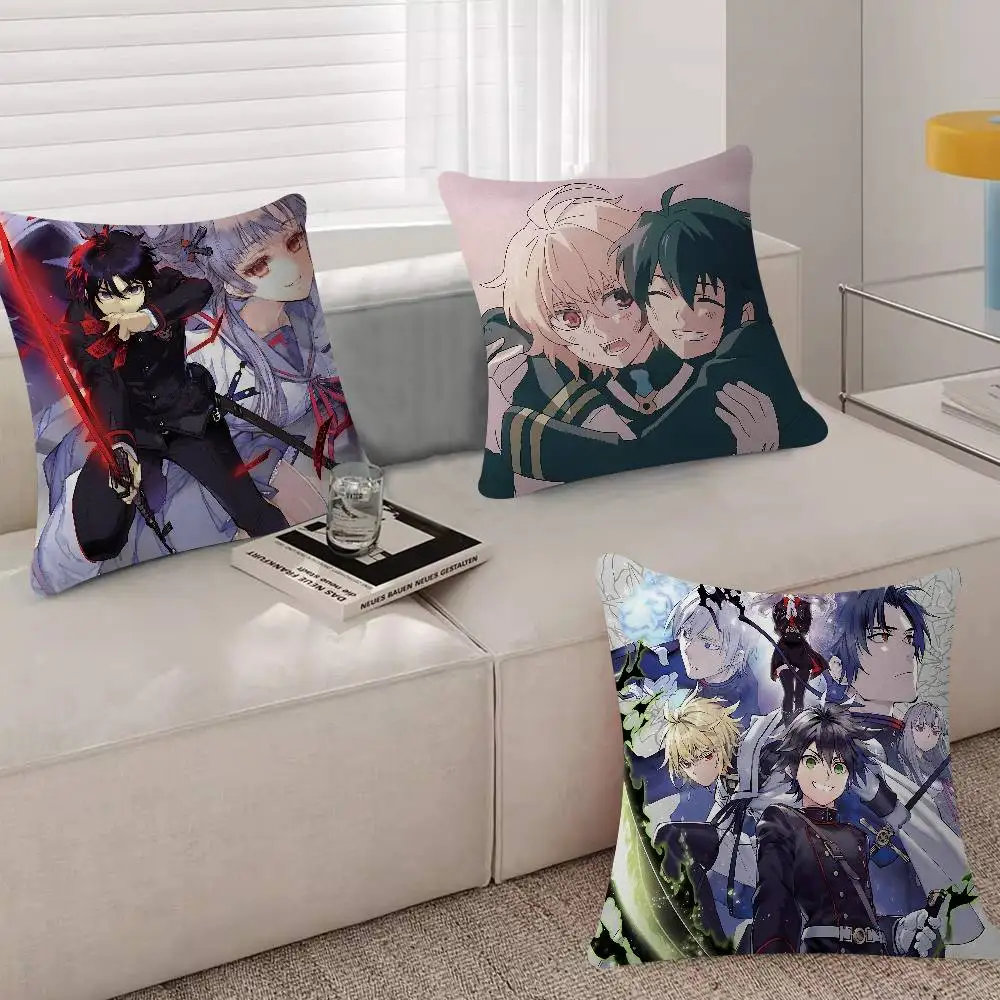 Anime S-S-Seraph Of The E-End Cushion Office Cushion Pillowcase Car Cushion Cover45X45CM Lumbar Pillowcase Sofa Pillowcover