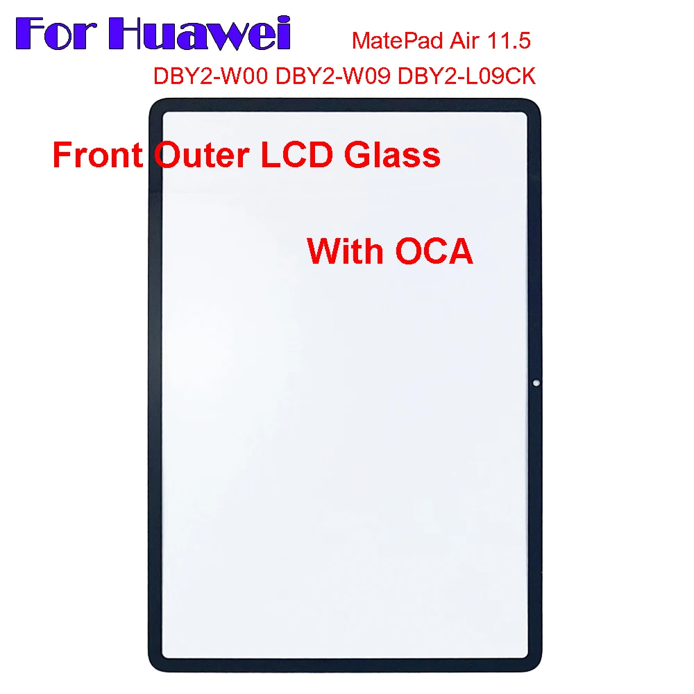 

For Huawei MatePad Air 11.5 2023 DBY2-W09 DBY2-W00 DBY2-L09CK Touch Screen Panel Tablet Front Outer LCD Glass Lens With OCA