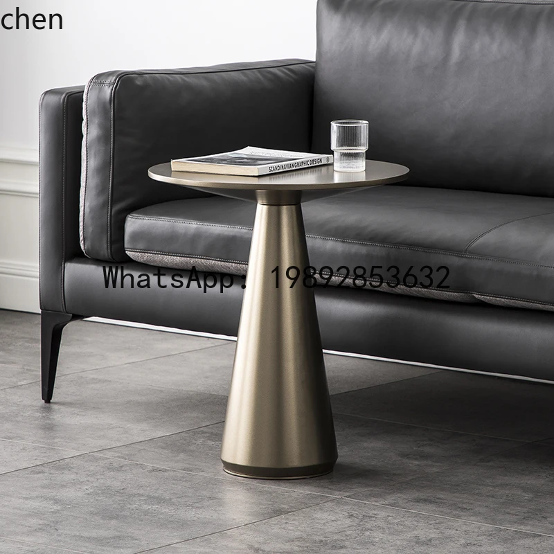 side table modern minimalist metal round small coffee table sofa corner table style