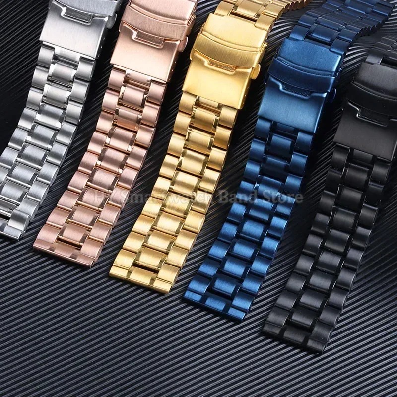 18 مللي متر 20 مللي متر 22 مللي متر 24 مللي متر الفولاذ المقاوم للصدأ حزام ساعة اليد ل Seiko SKX007 ل رولكس منحني نهاية المعادن حزام (استيك) ساعة سوار فاخر الإكسسوار