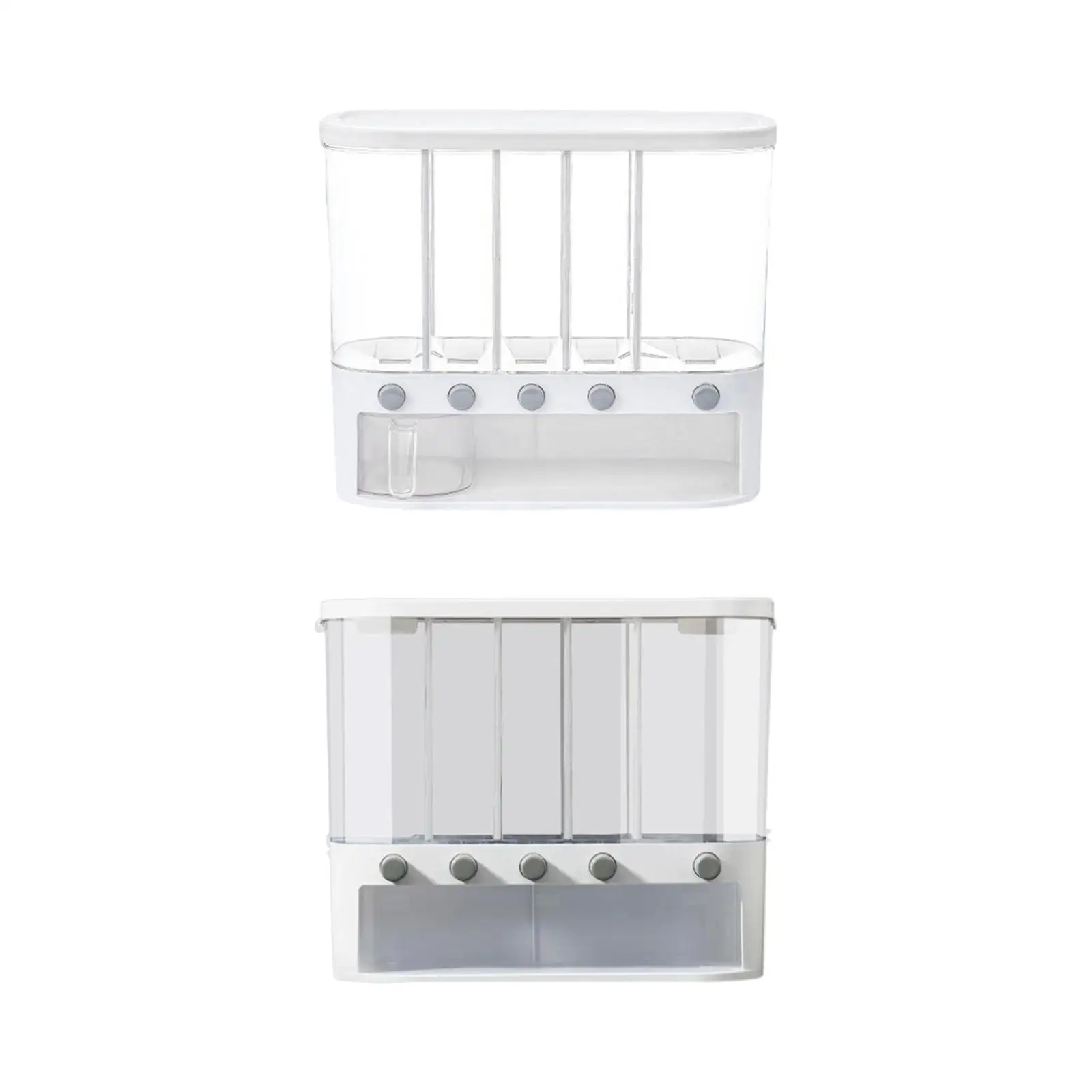 Push Type Grain Dispenser Food Dispenser Airtight Storage Cereal Dispensers Resistant Dry Food Dispenser for Beans Soybean