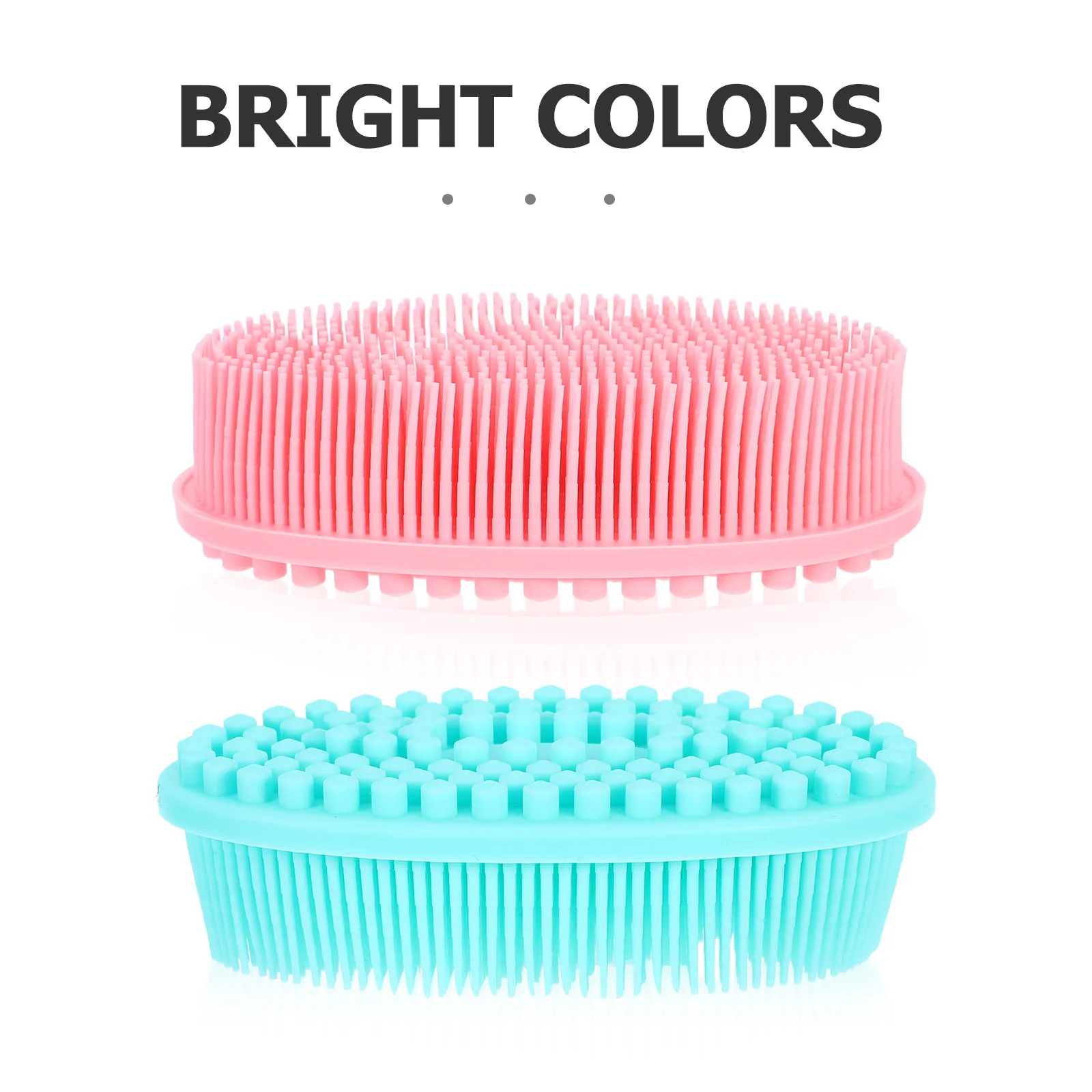 2Pcs Silicone Bath Brush Dual-Sided Soft Sensory Brush for Babies Promotes Parent- Bonding Bath Time Cleansing Exfoliating