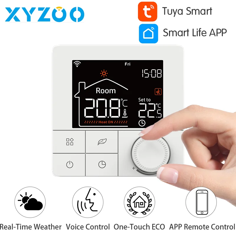 

Tuya Floor Heating Thermostat Smart WiFi Electric Water/Gas Boiler Temperature Remote Controller for Google Home, Alexa, Alice