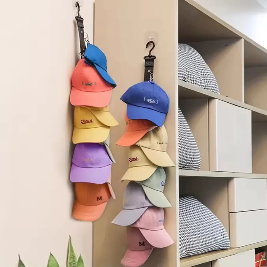 1PC Hanging with Hook with Metal Clips Hat Collections Hats Rack Hat Golf Caps Stand for Baseball Caps Golf Caps for Home