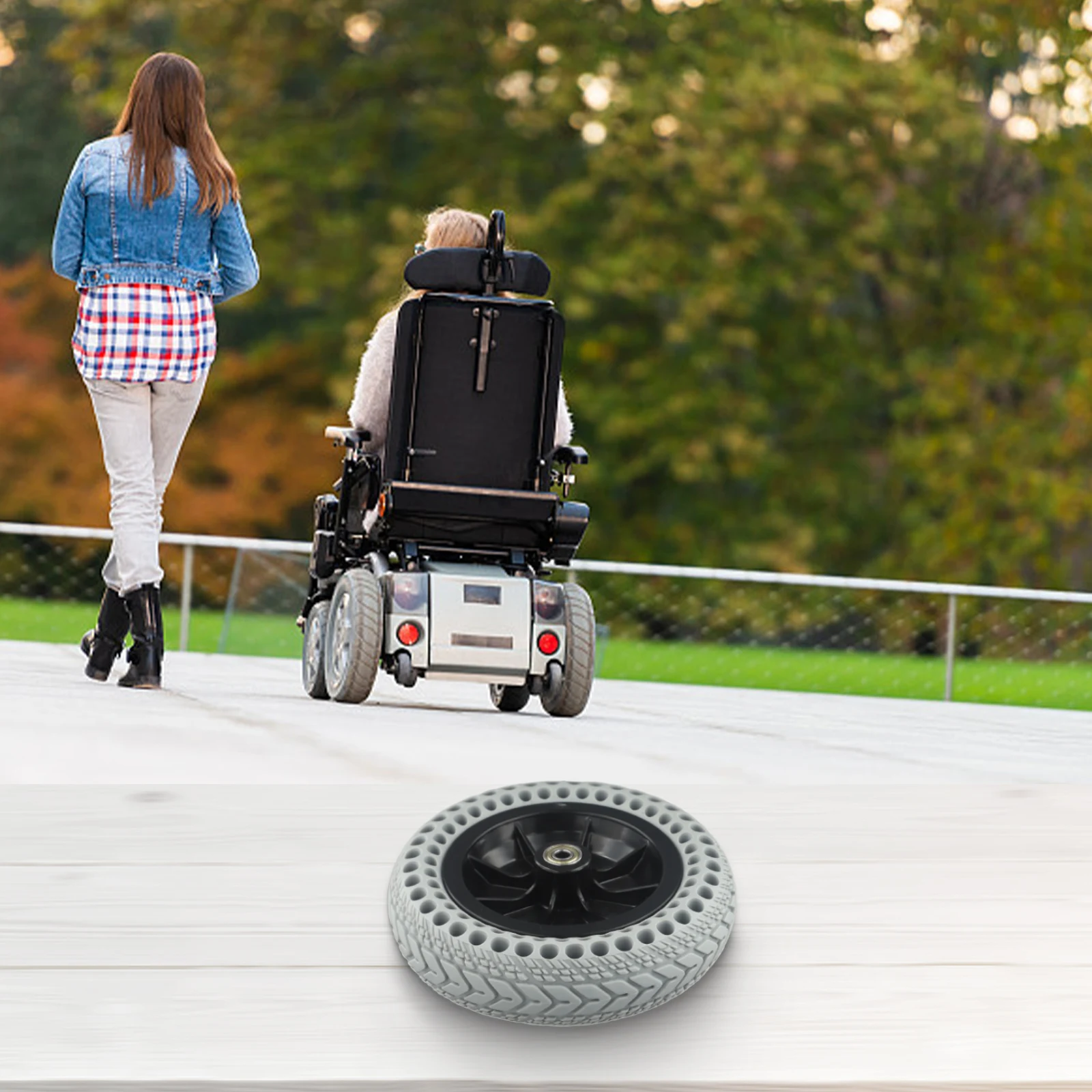 

Electric Scooter Wheels Black Grey 8 Inch Wheels Special Tire Lines Stronger And Safer Better Grip Enhanced Stability