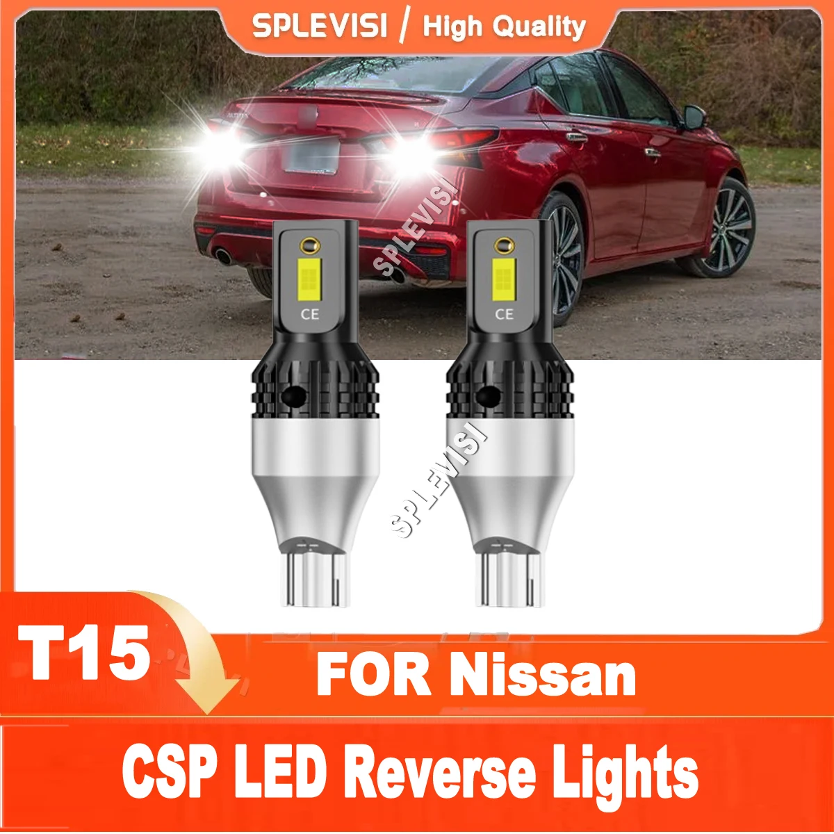 

2x 6000K White 12V T15 CSP LED Reverse Backup Lights Fit For Nissan Juke Quest Leaf Maxima Sentra Frontier Murano Armada Altima