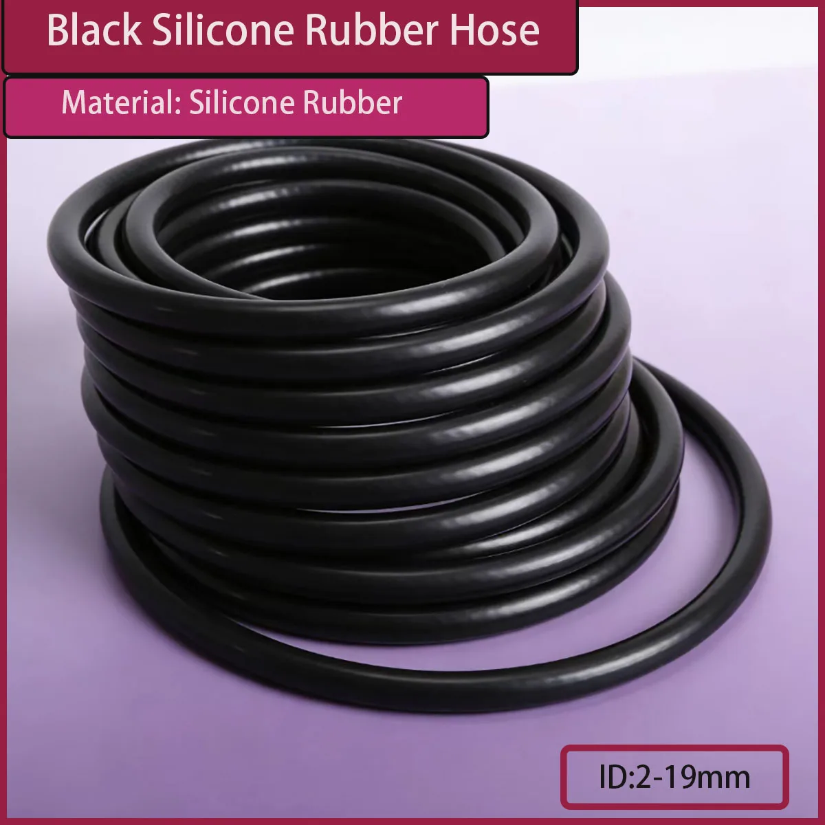 Industrial Grade High Temp Resistant Black Silicone Rubber Hose - 2-19mm Inner Diameter for Auto/Electronic Fluid Transfer