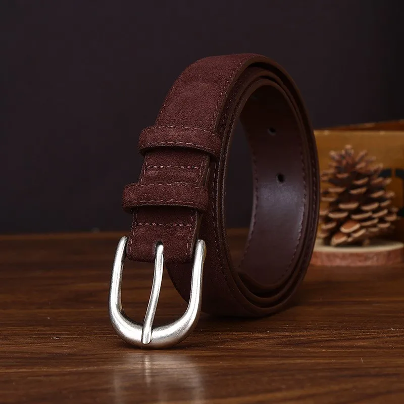 Fashionable simple and high-end leather belt versatile for women casual light luxury