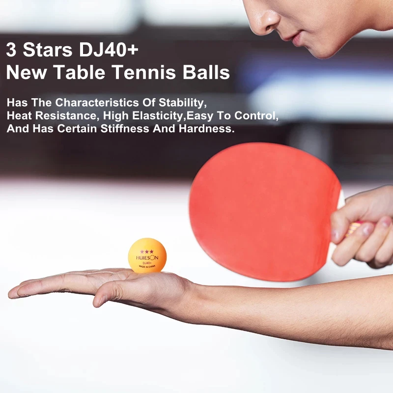 Huieson-pelotas de Ping Pong 3 estrellas, Material ABS, profesional, 100, 30, 50, 10, piezas, Blanco, Naranja, 40mm + 2,8g, DJ40 +