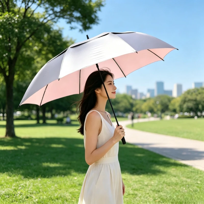 Auto Open Titanium Golf Umbrella Double Canopy Oversized UPF 50+ Windproof Sun Rain Parasol for Men Women Outdoor Use 골프 우산