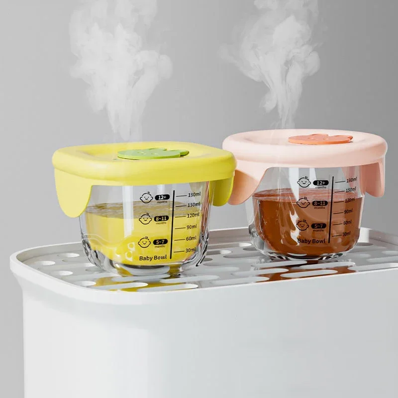 Mini Glass Bowl with Silicone Lid Leakproof Food Snack Conatiner Freezer Microwave Dishwasher Safe Meal Prep Pudding Bowls