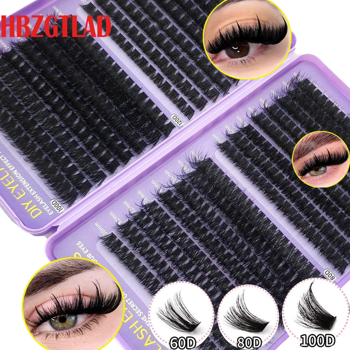 640 Stück Wimpernbuch, einzelne Cluster-falsche Wimpern, 32 Reihen, 30P-200P, Make-up-Tools, künstliche Cils, 8–18 mm, dramatische Wimpern, gemischtes Tablett ﻿