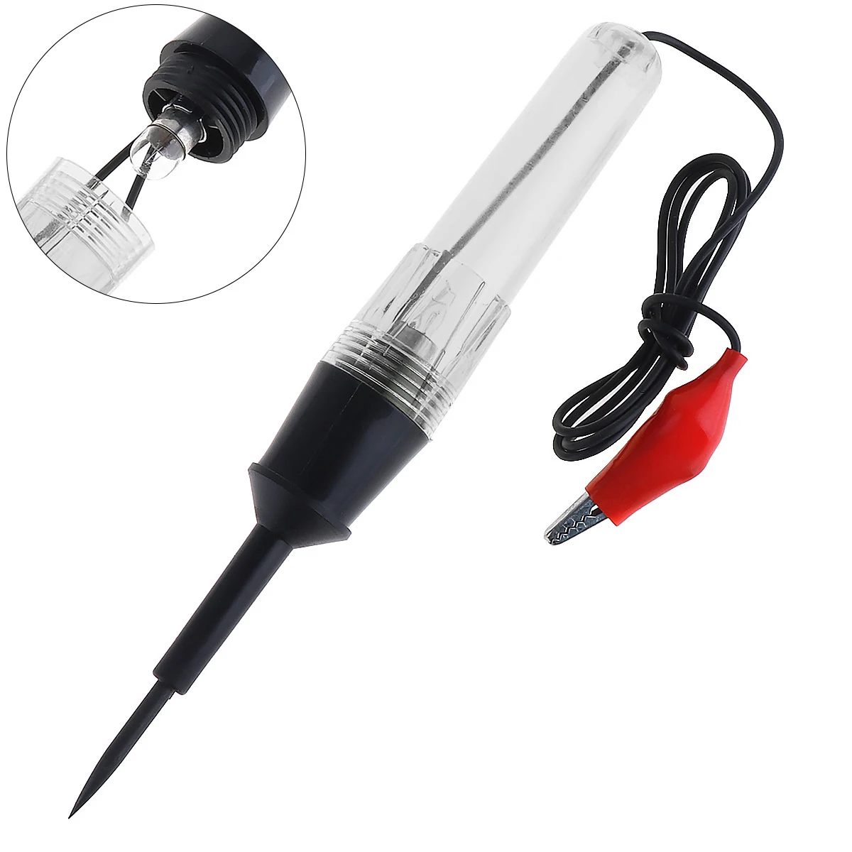 6V-24V Long Pen-type Electric Voltage Circuit Tester Pen with Probe And Clamp Light Bulb Automobile Maintenance Tools for Cars