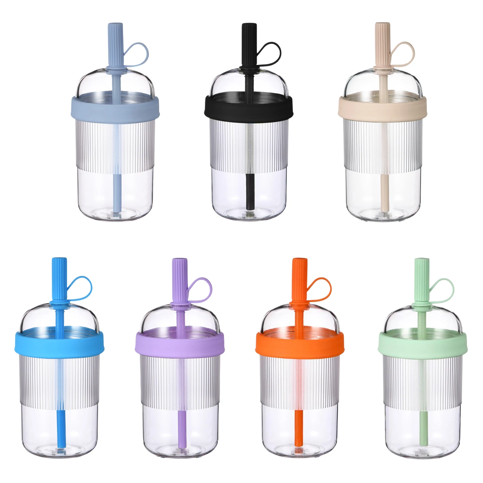 Coffee Cups With Lids Reusable 540ML Drinkware With Lid And Straw Cold Drink Tumbler For Women Men Travelers Home Office Travel