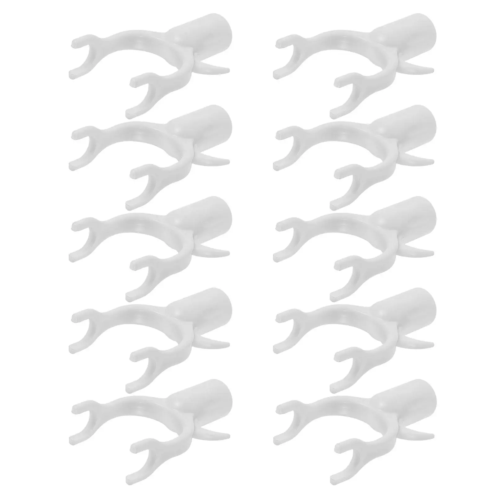 10pcs Plastic Clothes Hanger Reaching Hook Laundry Drying Fork Head Home Use Utility Hook for Clothesline Pole Extension