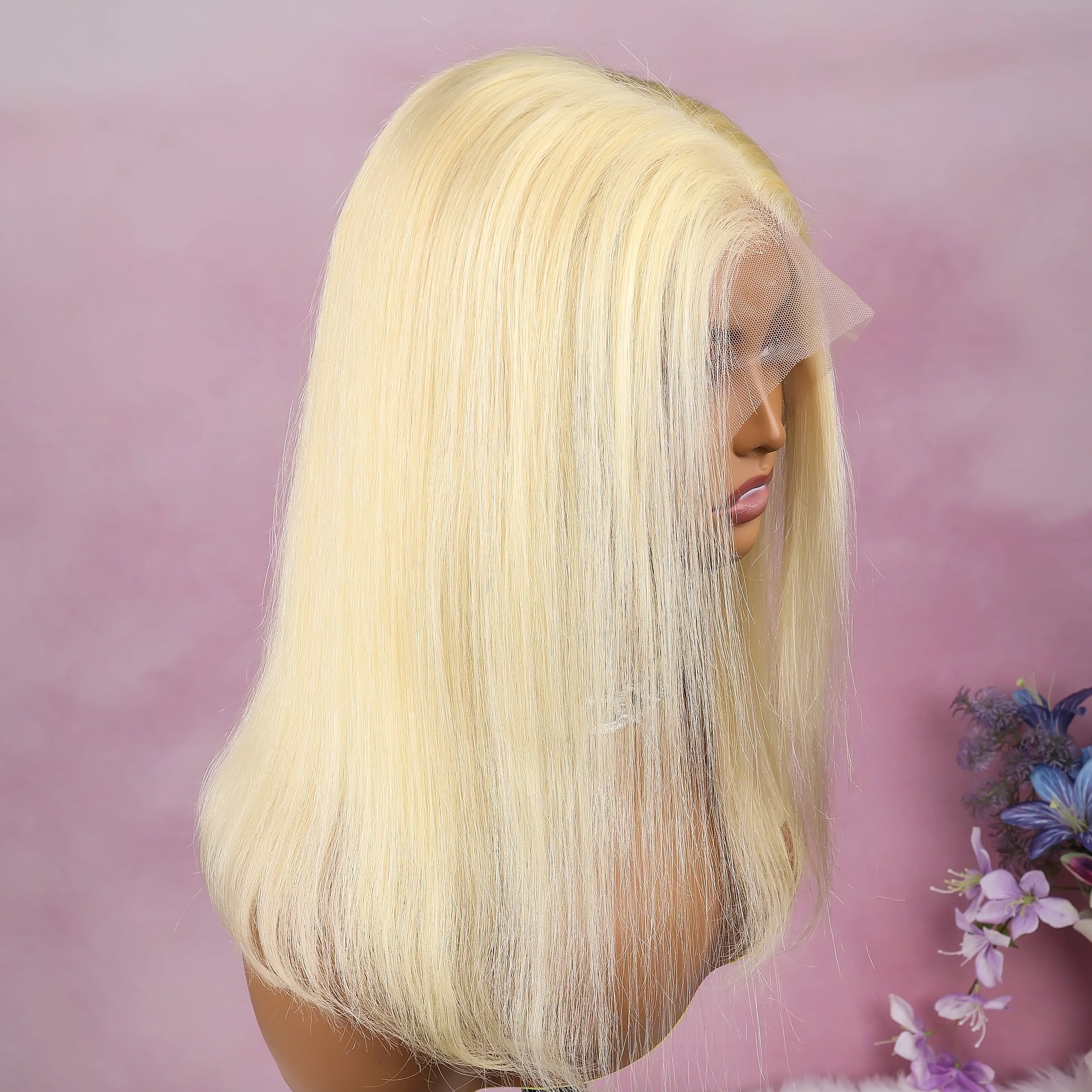 

613 Honey Blonde Straight 13x6 HD Lace Frontal Human Hair Wigs Brazilian Bone Straight Short Bob Wig Human Hair Clearance Sale