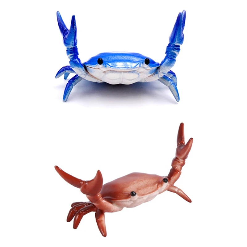 2 X Cute Pen Holder Weightlifting Crabs Pen Holder Stand Bracket Storage Pen Rack For Office(Red+Blue)