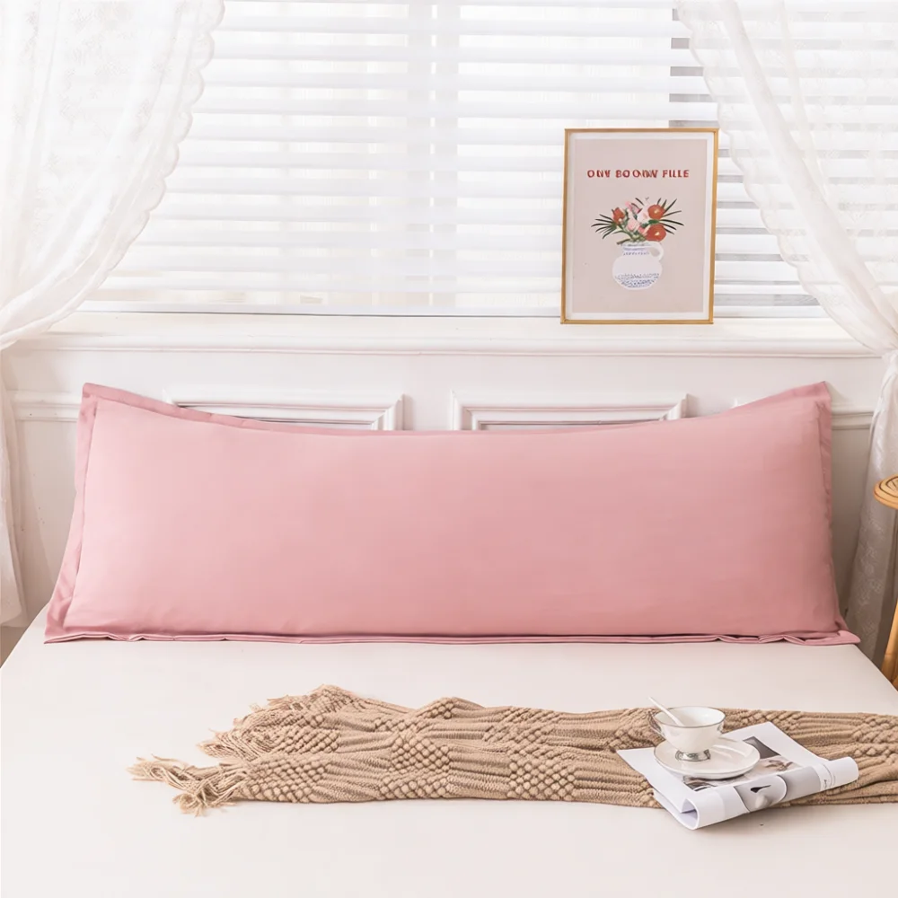 Decorative Long Pillow Case Washed Cotton Feel Bedding Soft Envelope Pillow Slip For Couples Home Bedroom Sleeping Accessory