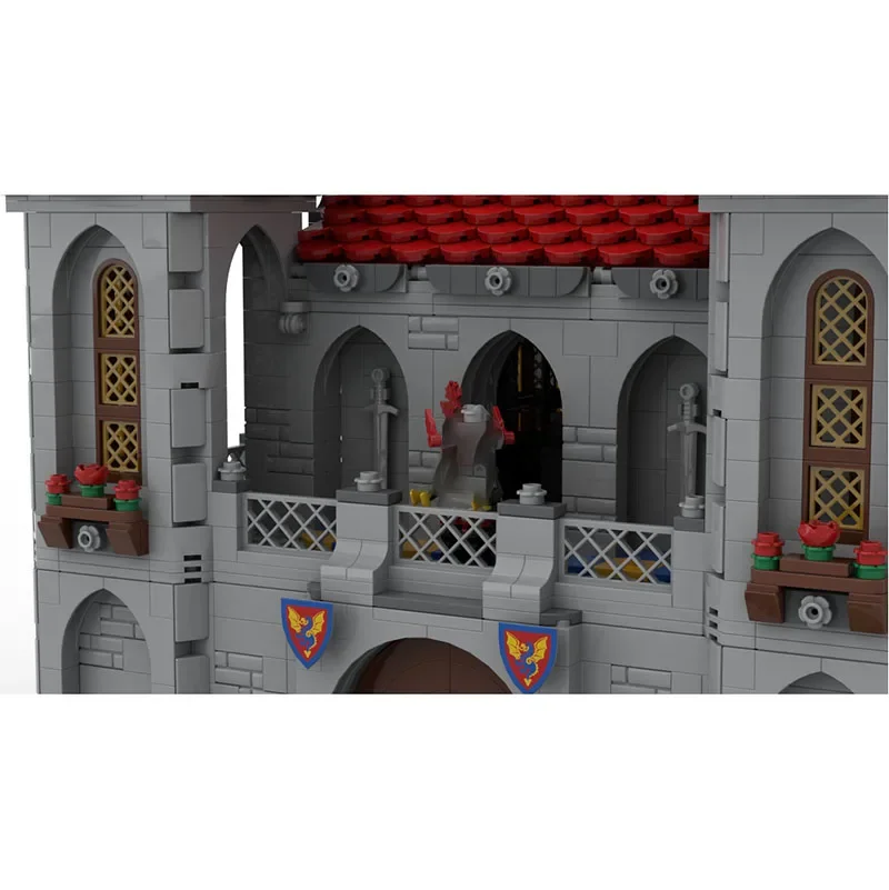 Moc Bouwstenen Middeleeuwse Architectuur Model Black Knight Rose Castle Modulaire Bouwstenen Festival Cadeau Speelgoed DIY Set