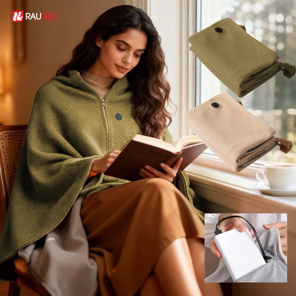 

Heated Blanket USB Portable Heating Shawl Wearable Electric Warmer Blanket Shoulder Knee Winter Fast Heating Shawl Warm Blanket