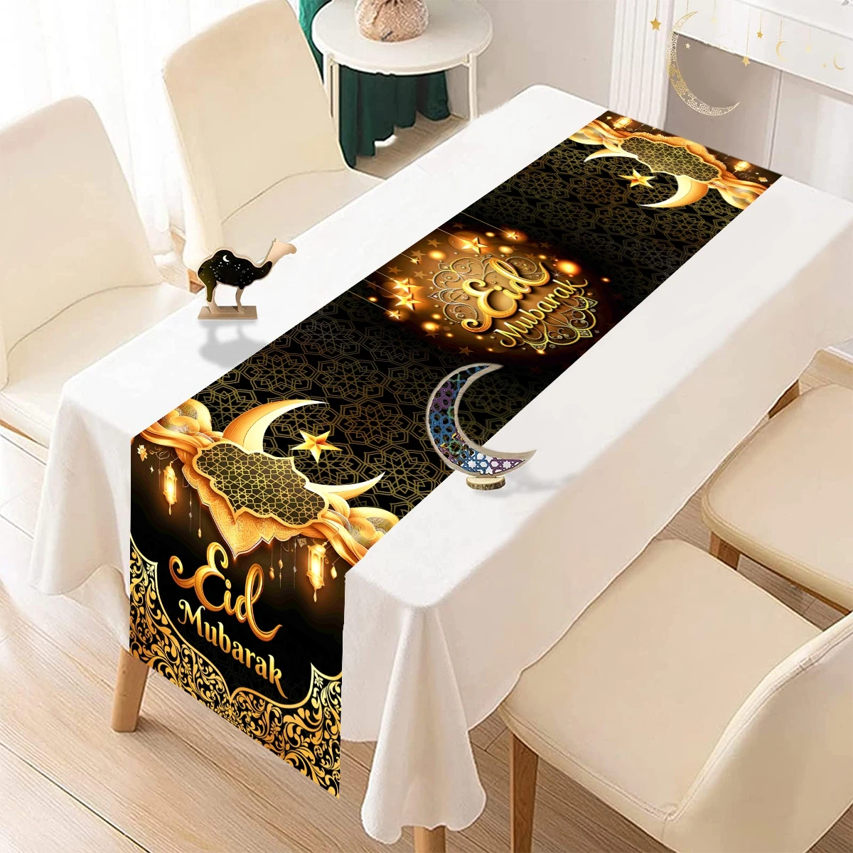 عيد مبارك مفرش طاولة رمضان مفارش المائدة رمضان كريم ديكور للمنزل 2026 حفلة إسلامية هدايا عيد الأضحى