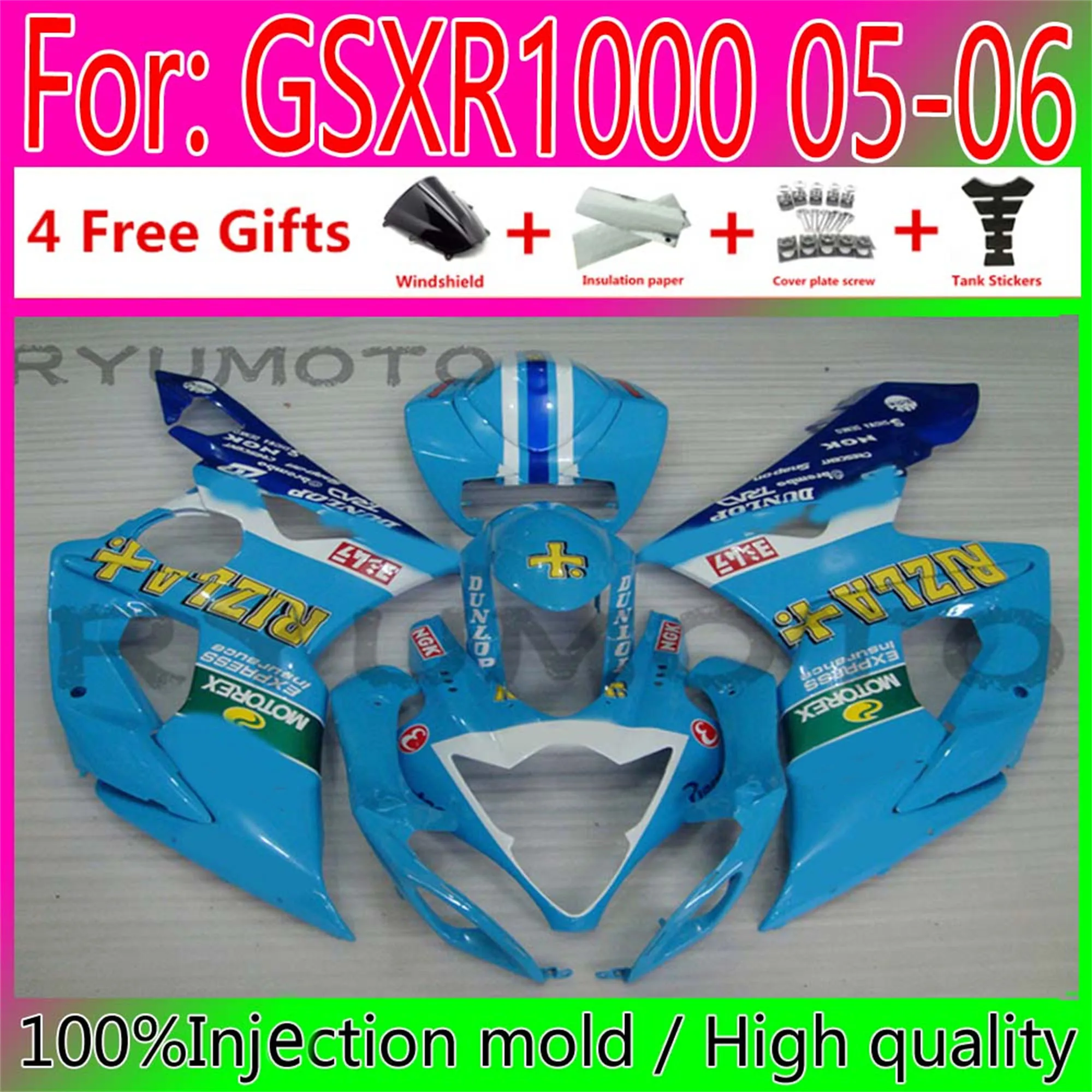 

Motorcycles Bodywork ABS Fairing Kit For Suzuki GSXR1000 2005 2006 K5 GSXR 1000 05 Plastic Fairings blue