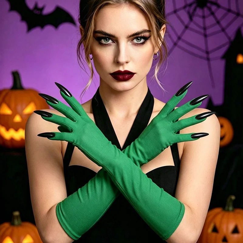 Halloween Demon Long-Nail Gloves Ghost Festival Cosplay Vampire Claws Animal Claw Props Party Photo Decorations