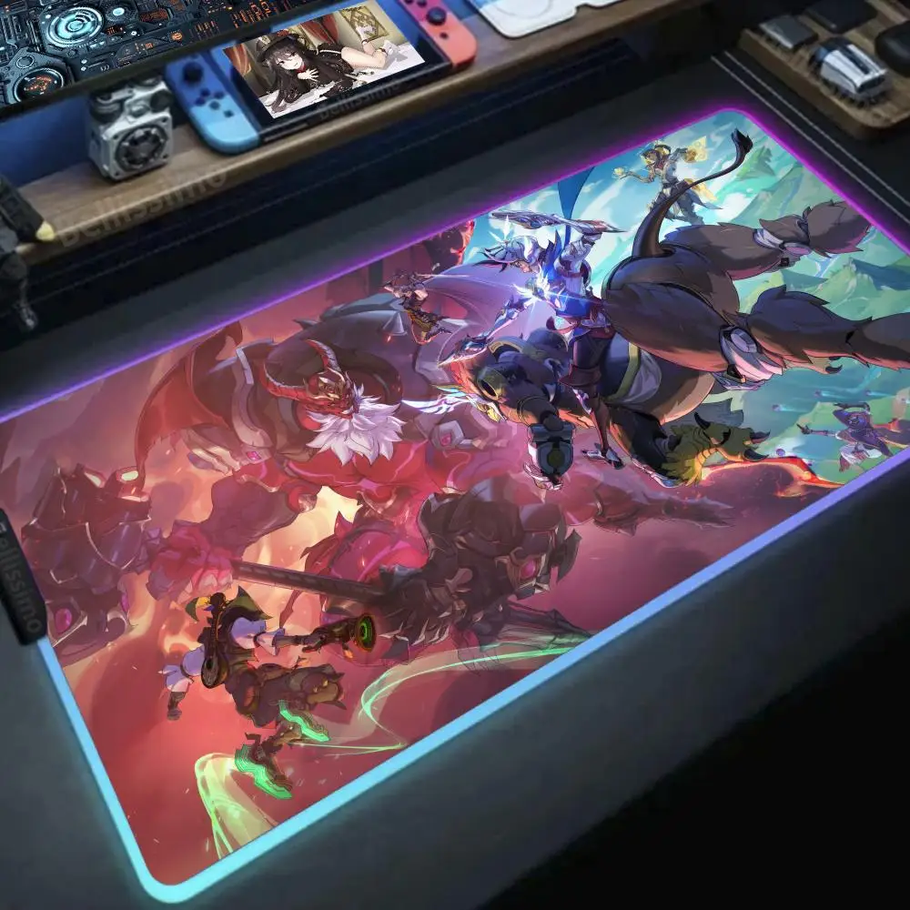 Gaming Zubehör Deskmat Big Mousepepad Hintergrundbeleuchtung Overwatch Mauspad Gamer RGB Schreibtisch Matte Hintergrundbeleuchtung Led Mousepad Setup