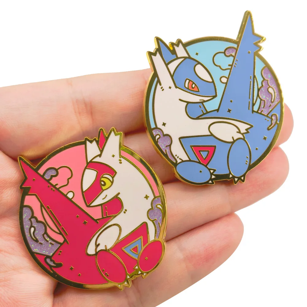 Latias Latios Badges Anime Legend Monsters Pins Game Pendant Brooches for Bag Backpack Clothing Lapel ACG Cosplay Toy Gift Decor