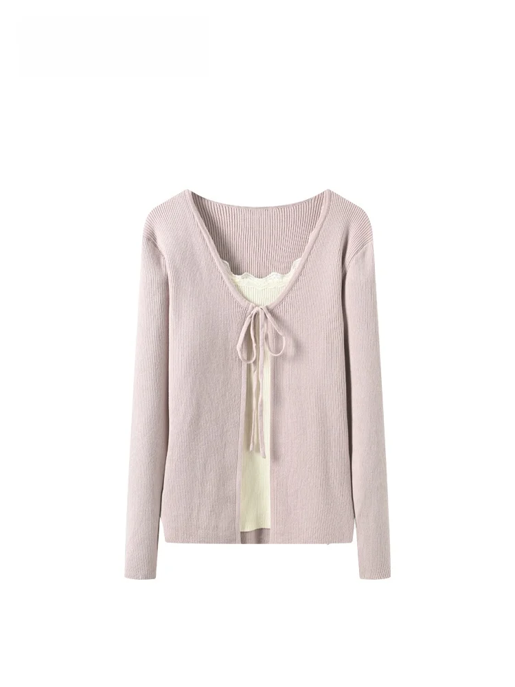 

plus Size Women's Knitted Long Sve V-Ne Open Cardigan Faionable Early Autumn Top for Plump Sister Korean Sle Regular...