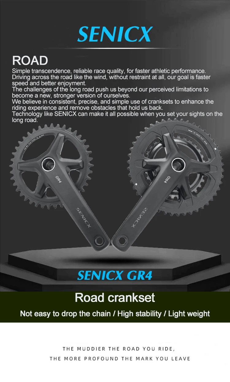 Senicx gr4-ボトムブラケット170mm,30-46t,bb 24mm,クランク付き