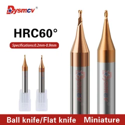 1PCS HRC60 0.5mm 0.6mm 0.7mm 0.8mm 0.9mm Micro End Mill 2 Flutes Numerical Control Lathe Machining Center Milling Cutters Tools