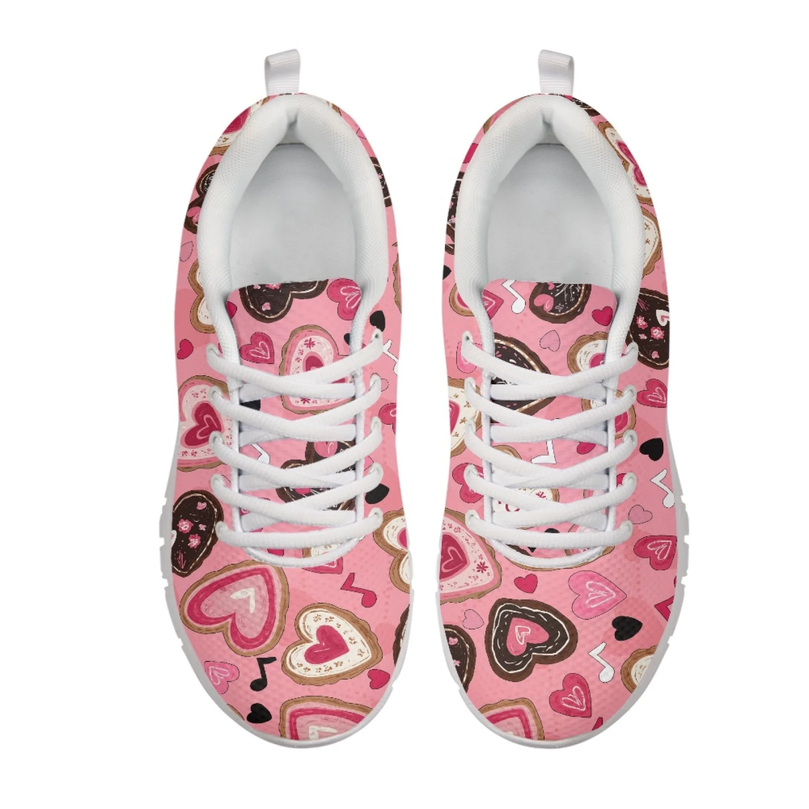 Coloranimal Love Music Sports Trainers Mesh & EVA Sole Tennis Shoe Lace-up Walking Shoes for Women