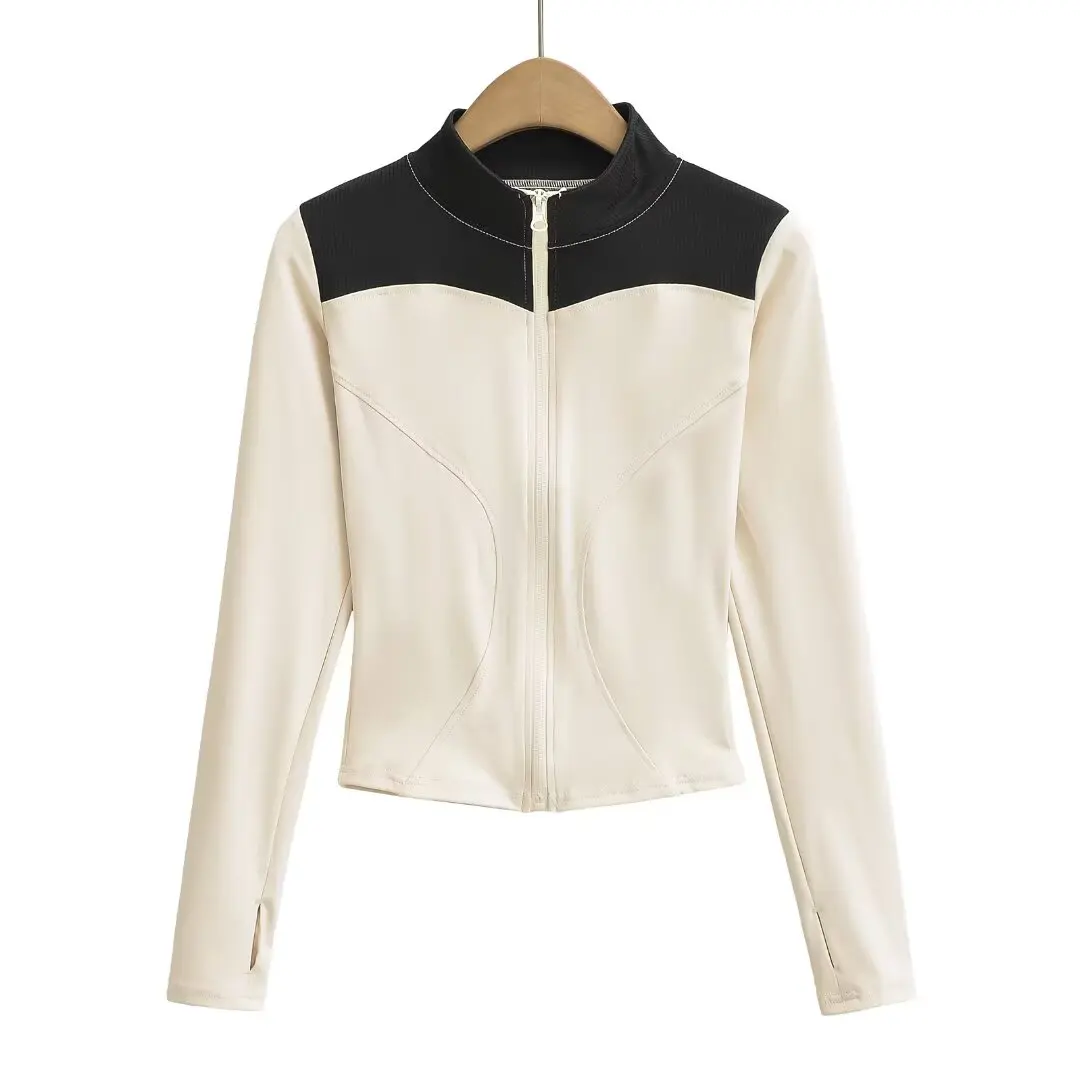 

Women's Yoga Sportswear Long Sve Running Fitn Tight Slimming Breathable Top Spring New Sle Elastic Sports Coat