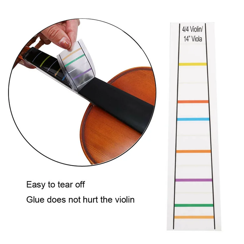 A74K-4/4 Violin Fretboard Sticker Fingerboard Marker Fiddle Learn Note Chart Tape 4Pcs