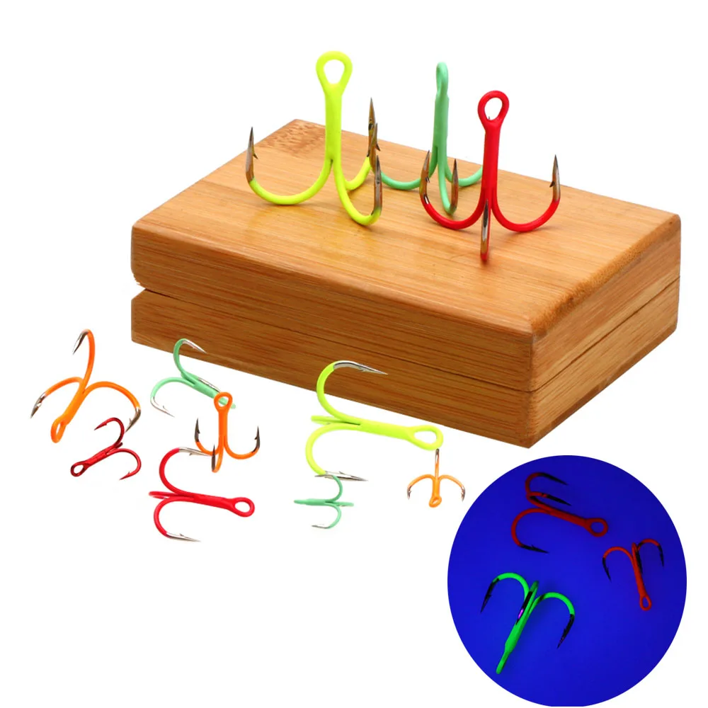 5PCS 11Size Multiple Colors Treble Hooks Barbed Sharp Triple Sea Fishing Hooks Hard Lures Bait Hook Fishing Tackle