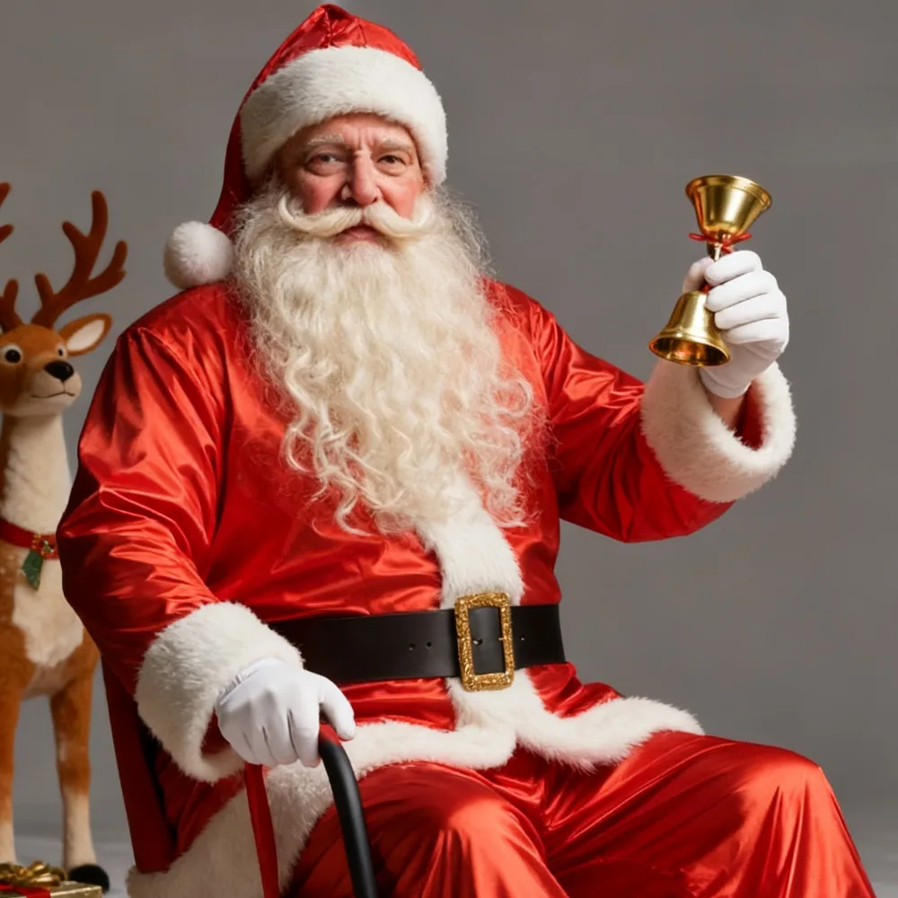 

PU Leather Santa Costume Set Festive Christmas Cosplay Performance Outfit