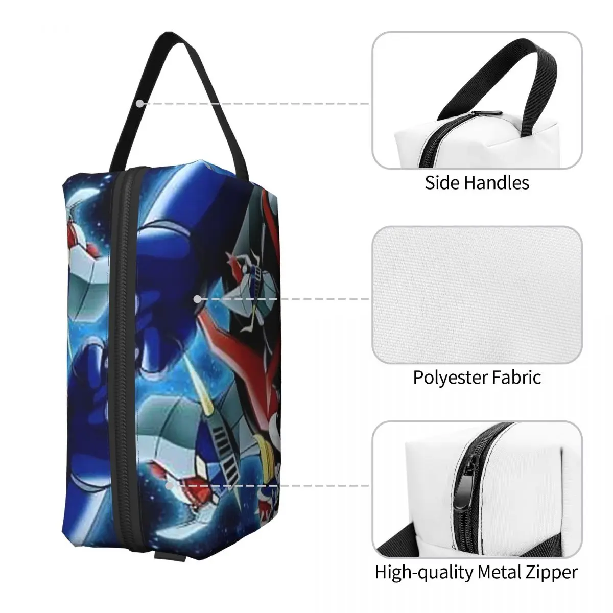 Mazinger Z Mad Robot Grendizer Anime Manga bolsa de maquillaje organizador de cosméticos almacenamiento Dopp Kit artículos de tocador bolsa de cosméticos estuche para lápices