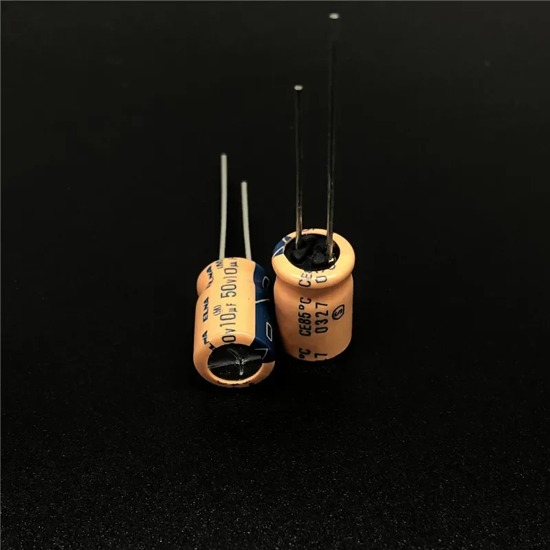 10pcs/100pcs 10uF 50V ELNA 8x11mm Orange 50V10uF Audio Capacitor electronic components  Aluminum Electrolytic Capacitor