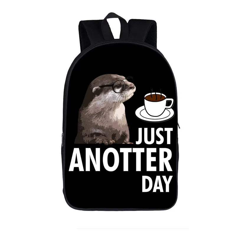 Kawaii Zee Otters Print Rugzak Voor Tienermeisjes Jongens Mode Schooltassen Laptop Tas Canvas Dagrugzak Grote Capaciteit Rugzak