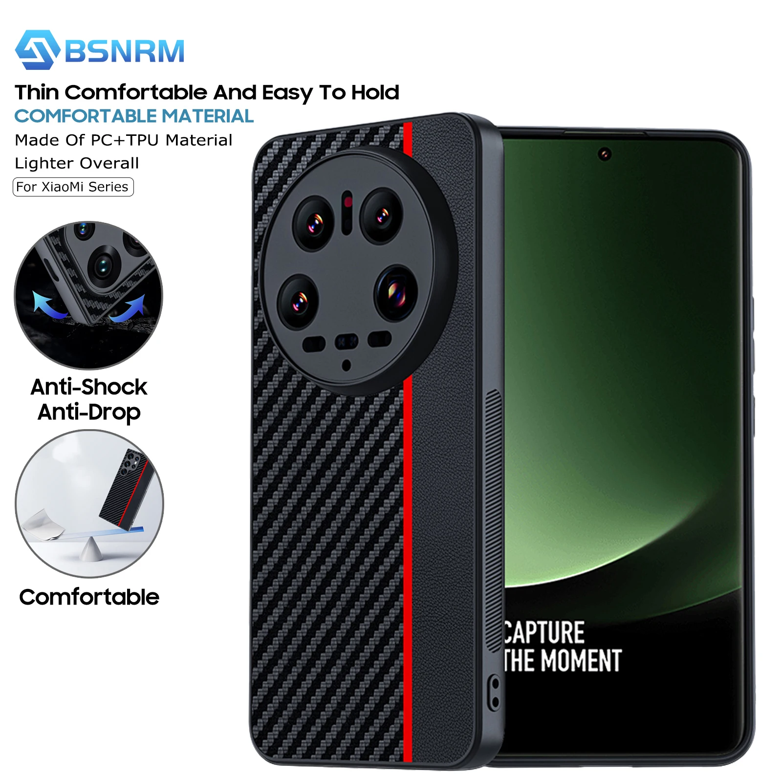 

For XiaoMi 14 Ultra Protective Case Carbon Fiber Pattern For XiaoMi 13 Anti-Fall Ultra-Thin Leather Case For RedMi Note 13 K60