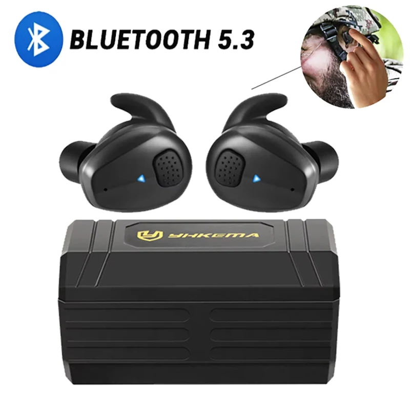 

НОВЫЕ электронные наушники YHKEMA Bluetooth 5.3 для стрельбы, тактические наушники с шумоподавлением и защитой слуха