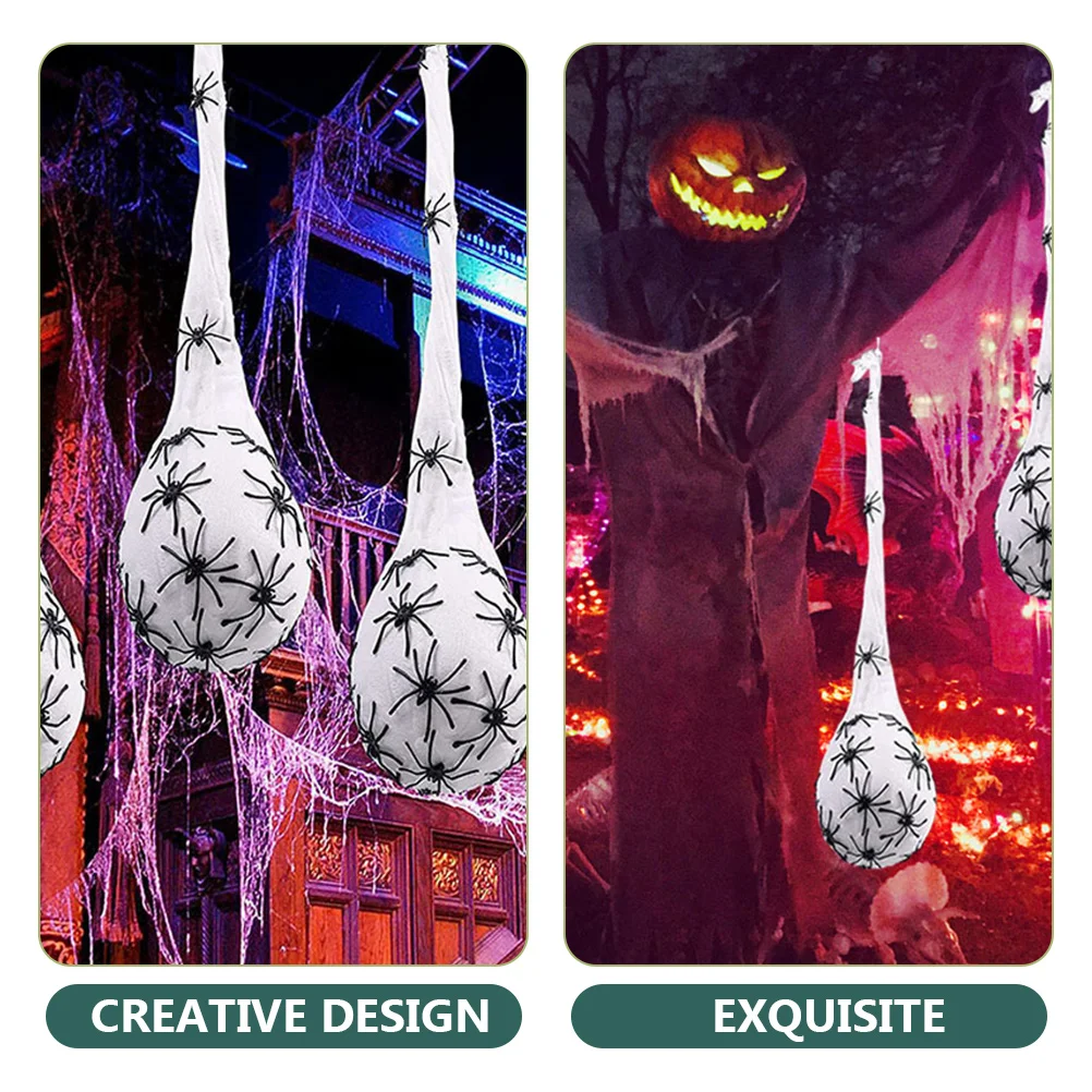

3 Pcs Glowing Spider Web Decoration Halloween Egg Sack Props Chandelier Decorations Plastic Indoor