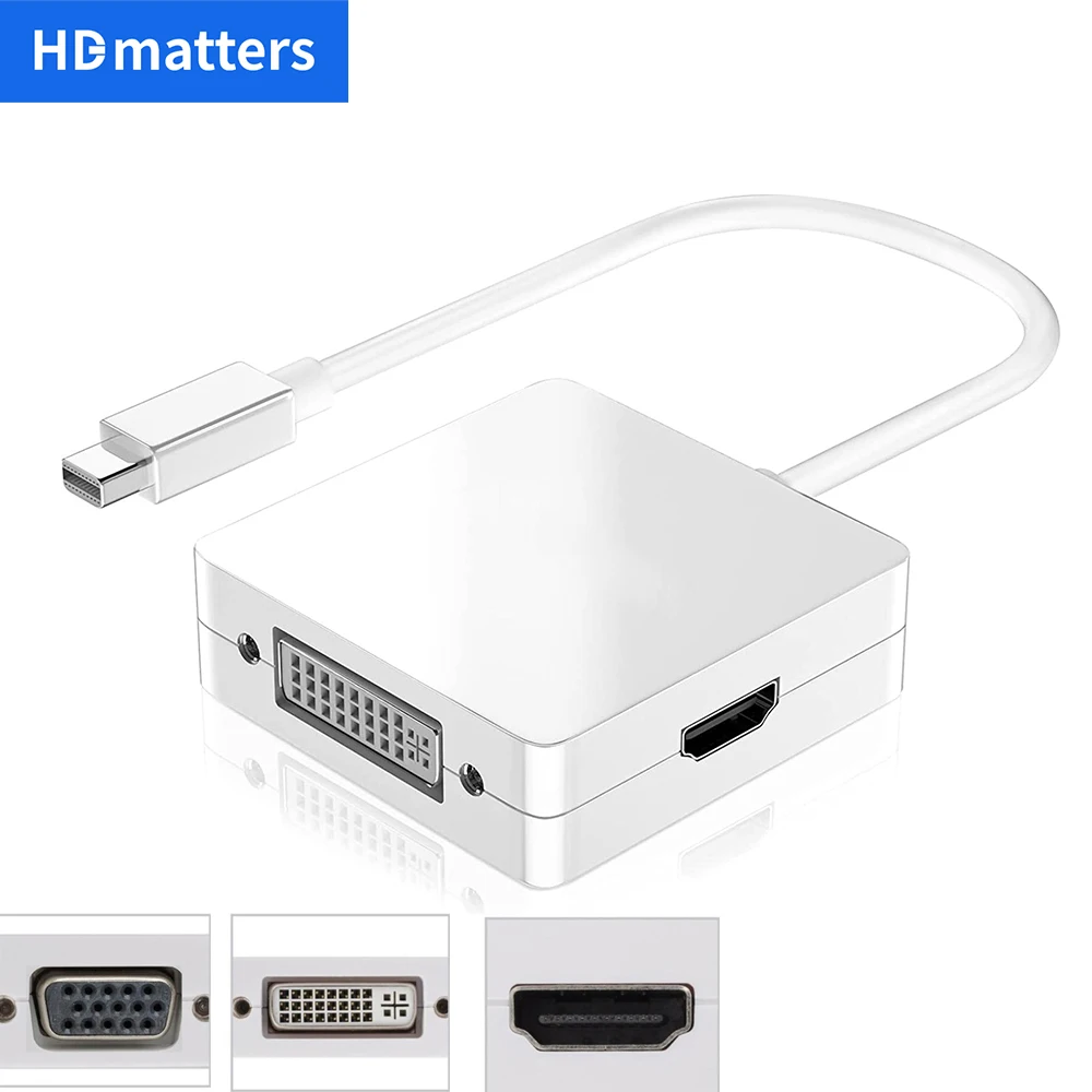 Mini kabel DP do HDMI DVI VGA mini displayport VGA HDMI dla MacBook Pro Air Apple iMac Mini wyświetlacz mithunderbolt konwerter