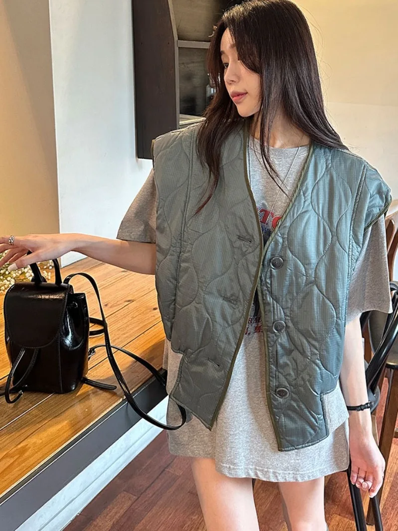 

Faionable Loose Svel Cotton Vest Women's 2025 New Autumn Versatile High-End Feeling Top Chic Sle Casual Wear