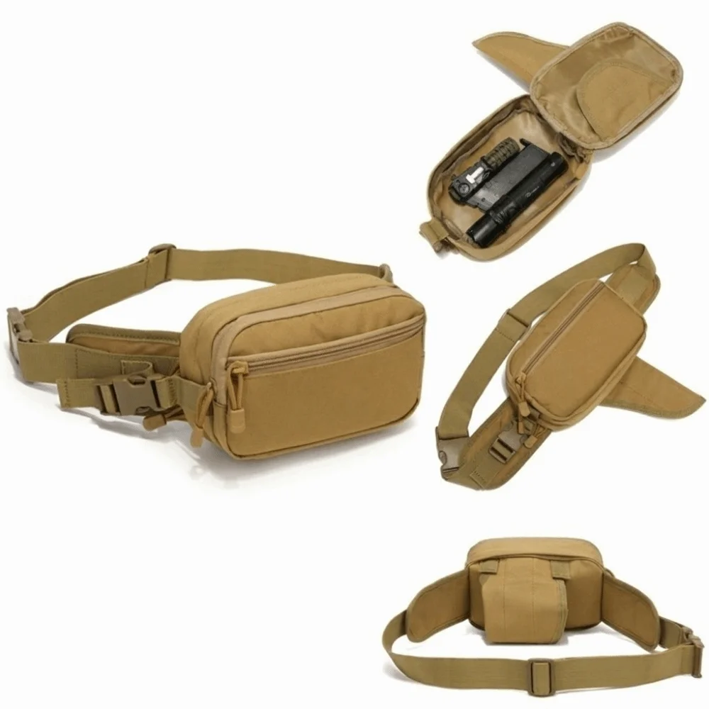 Durable Nylon Storage Waist Pack Waterproof Wear-resistant Sports Waist Bag Hanging Assault Combat Waistpack Outdoor