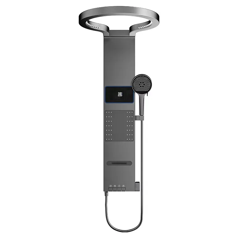 Schermo doccia a LED multifunzionale Set soffione doccia a cascata montato a parete Set doccia con luce per atmosfera digitale per bagno