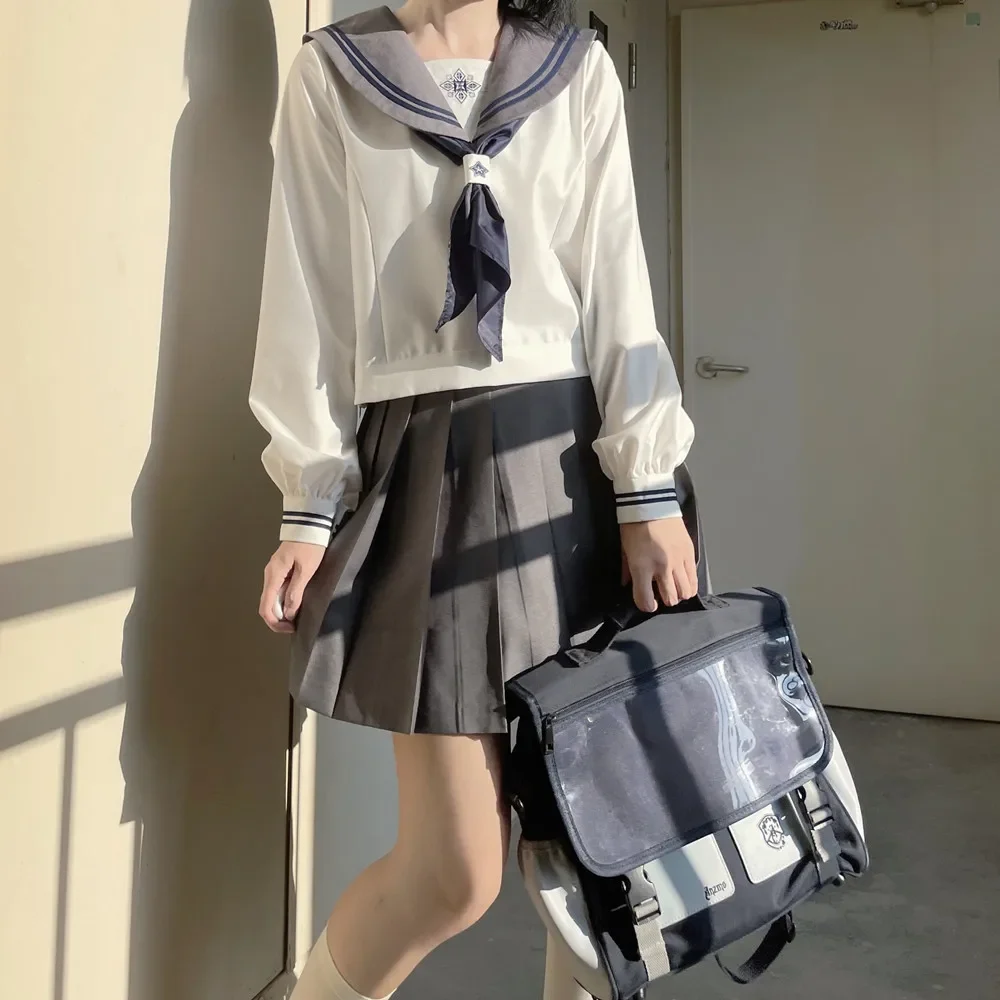 Japanese and Korean Sailor Suit Short-sleeved Top Jk Uniform Suit College Style Cosplay Youthful and Cute School Girl